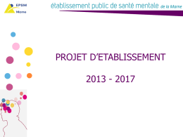 PROJET D’ETABLISSEMENT 2013 - 2017