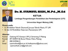 Dr. H. SYAMSUL HADI, M.Pd.,M.Ed KETUA