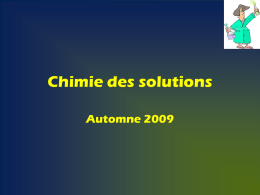 Chimie des solutions Automne 2009