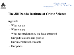 The Jill Dando Institute of Crime Science Agenda