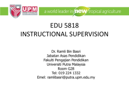 EDU 5818 INSTRUCTIONAL SUPERVISION