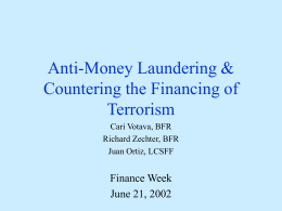 Anti-Money Laundering &amp; Countering the Financing of Terrorism Finance Week