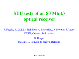 SEU tests of an 80 Mbit/s optical receiver