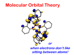 Molecular Orbital Theory or when electrons don’t like sitting between atoms!