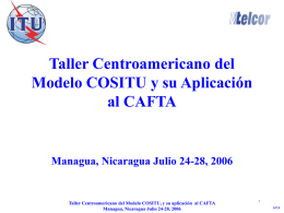 Taller Centroamericano del Modelo COSITU y su Aplicación al CAFTA