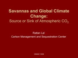Savannas and Global Climate Change: Source or Sink of Atmospheric CO Rattan Lal