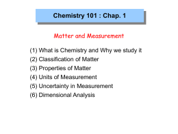 Chemistry 101 : Chap. 1