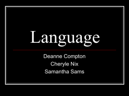 Language Deanne Compton Cheryle Nix Samantha Sams