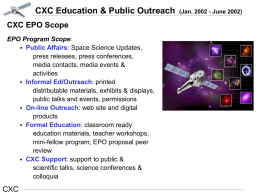 CXC Education &amp; Public Outreach CXC EPO Scope