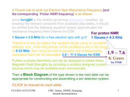 A Thumb rule to work out Electron Spin Resonance Frequency [and