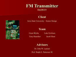 FM Transmitter Client Team Advisors