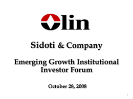 Sidoti &amp; Company Emerging Growth Institutional Investor Forum