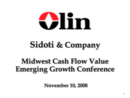 Sidoti &amp; Company Midwest Cash Flow Value Emerging Growth Conference