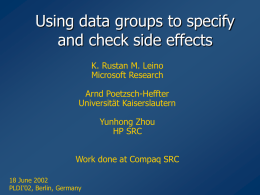 Using data groups to specify and check side effects