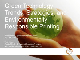 Green Technology Trends, Strategies, and Environmentally Responsible Printing