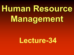 Human Resource Management Lecture-34