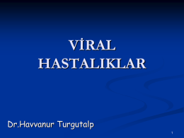 VİRAL HASTALIKLAR Dr.Havvanur Turgutalp 1