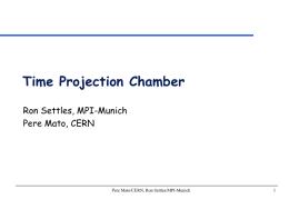 Time Projection Chamber Ron Settles, MPI-Munich Pere Mato, CERN Pere Mato/CERN, Ron Settles/MPI-Munich