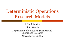 Deterministic Operations Research Models