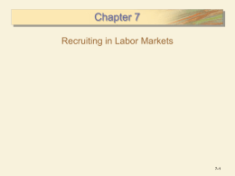 Chapter 7 Recruiting in Labor Markets –1 7