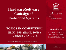Hardware/Software Codesign of Embedded Systems TOPICS IN COMPUTERS I
