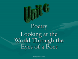 Poetry Looking at the World Through the Eyes of a Poet