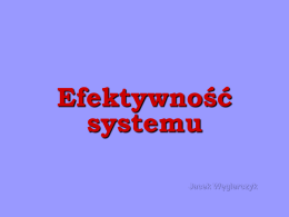 Efektywność systemu Jacek Węglarczyk
