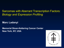 Sarcomas with Aberrant Transcription Factors: Biology and Expression Profiling Marc Ladanyi
