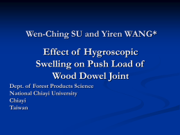 Effect of  Hygroscopic Swelling on Push Load of Wood Dowel Joint