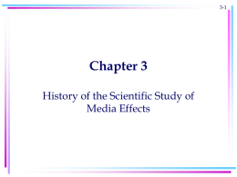 Chapter 3 History of the Scientific Study of Media Effects 3-1