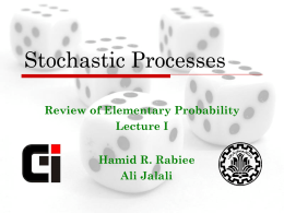 Stochastic Processes Review of Elementary Probability Lecture I Hamid R. Rabiee