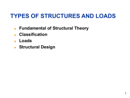 TYPES OF STRUCTURES AND LOADS 1 Fundamental of Structural Theory Classification