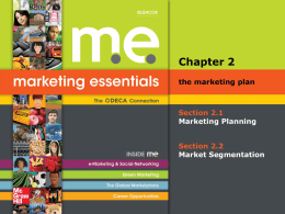 Chapter 2 Section 2.1 Section 2.2 Marketing Planning