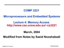 COMP 3221 Microprocessors and Embedded Systems Lecture 4: Memory Access