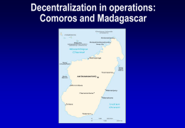 Decentralization in operations: Comoros and Madagascar