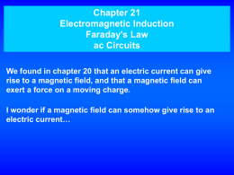 Chapter 21 Electromagnetic Induction Faraday’s Law ac Circuits