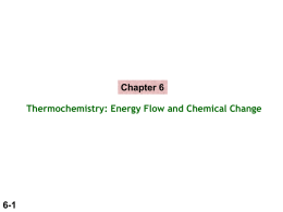 Chapter 6 6-1 Thermochemistry: Energy Flow and Chemical Change
