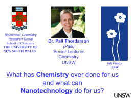 Chemistry and what can Nanotechnology Dr. Pall Thordarson