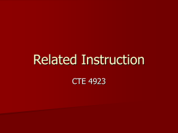 Related Instruction CTE 4923