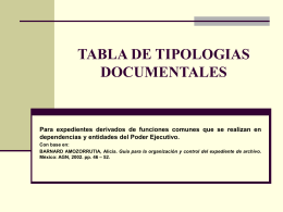TABLA DE TIPOLOGIAS DOCUMENTALES