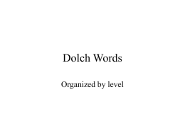 Dolch Words Organized by level