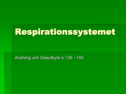Respirationssystemet Andning och Gasutbyte s.139 - 145