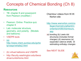 Concepts of Chemical Bonding (Ch 8) Resources