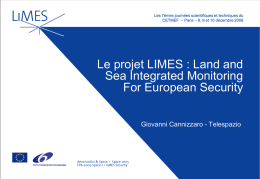 Le projet LIMES : Land and Sea Integrated Monitoring For European Security