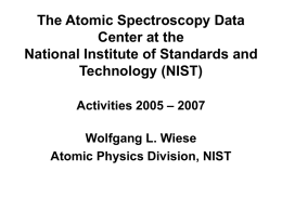 The Atomic Spectroscopy Data Center at the National Institute of Standards and