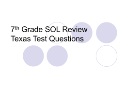 7 Grade SOL Review Texas Test Questions th