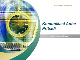 Komunikasi Antar Pribadi Accounting Department Iman Pirman Hidayat
