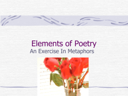 Elements of Poetry An Exercise In Metaphors