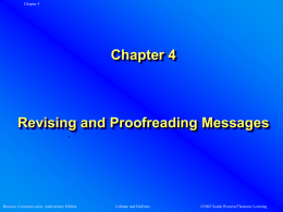 Chapter 4 Revising and Proofreading Messages Business Communication Lehman and DuFrene