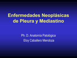 Enfermedades Neoplásicas de Pleura y Mediastino Ph. D. Anatomía Patológica Eloy Caballero Mendoza